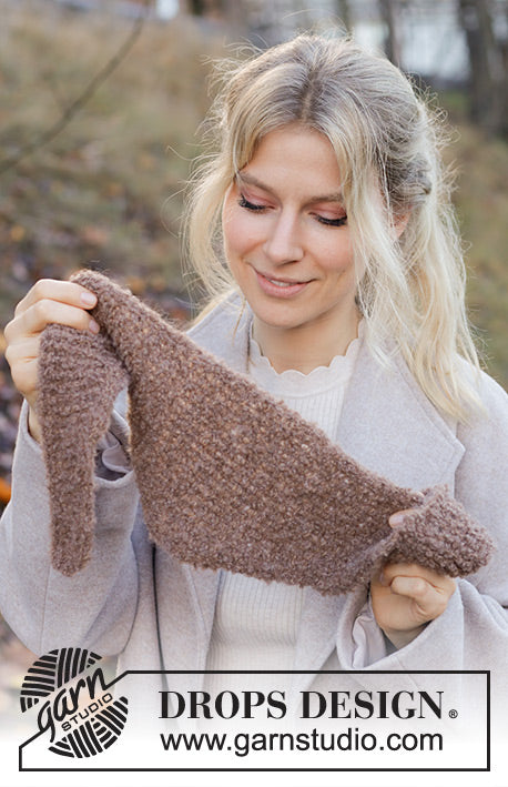 30% rabatt, Autumn Leaves Shawl by DROPS Design, lys beige