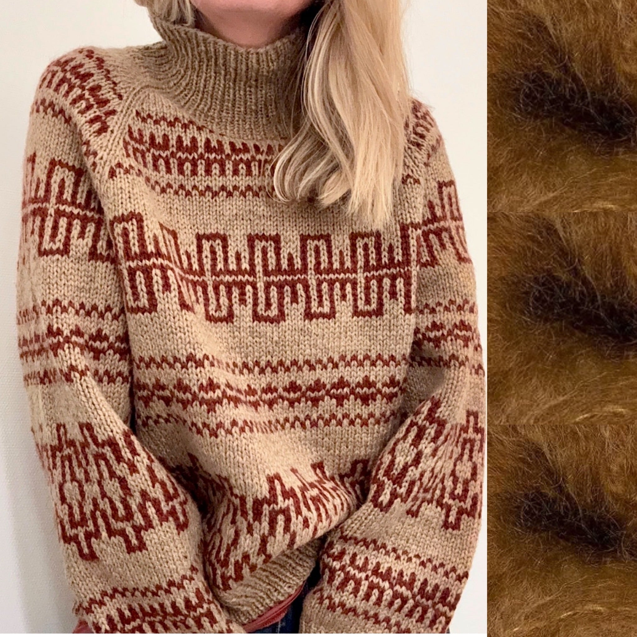 OUTLET Fjære genser med mohair effekt