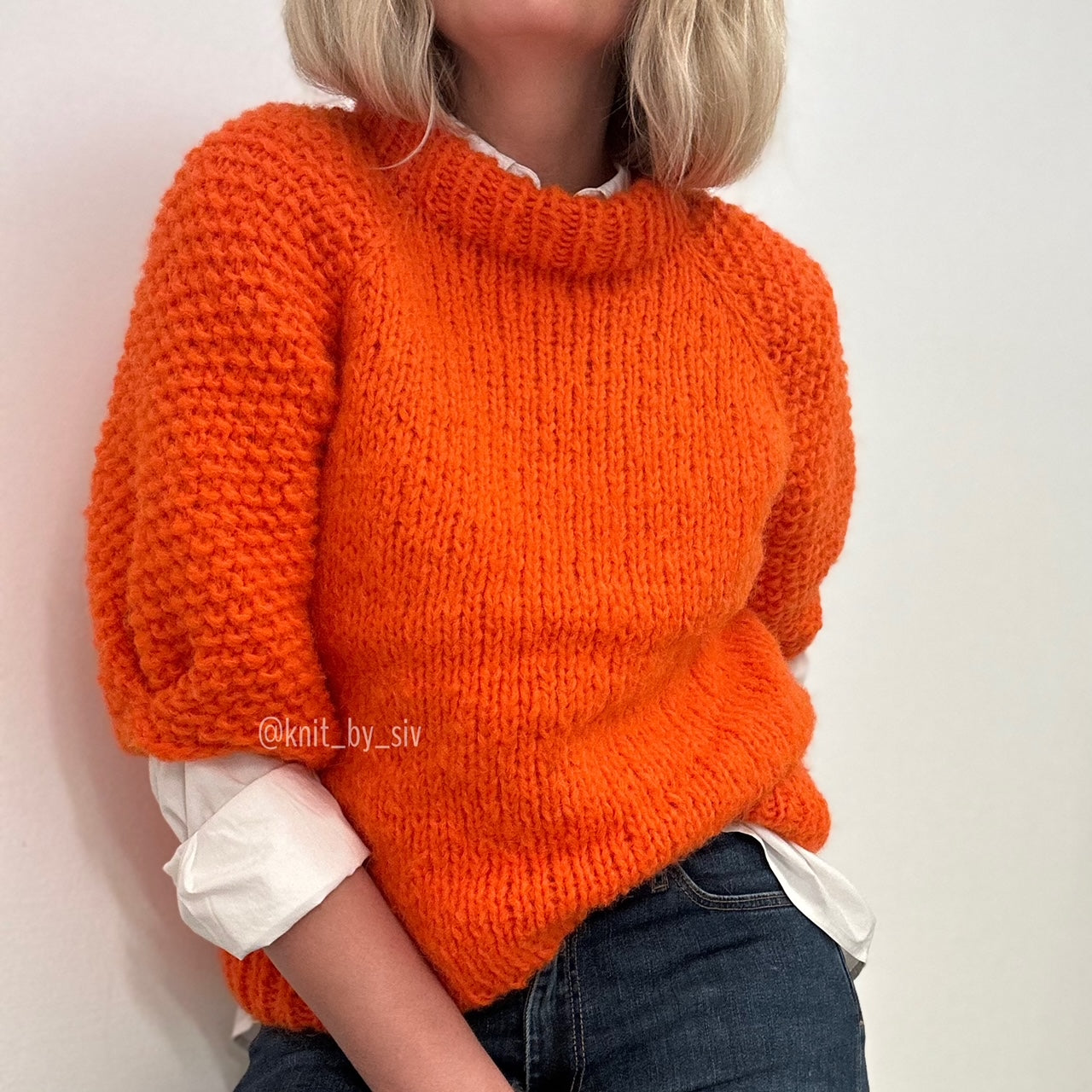 Deanne sweater with seed stitches, long sleeves