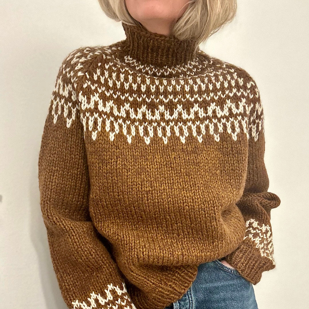 Skånevik genseren i Vams, 1 farge mønster, 100% norsk ull - flere farger tilgjengelig