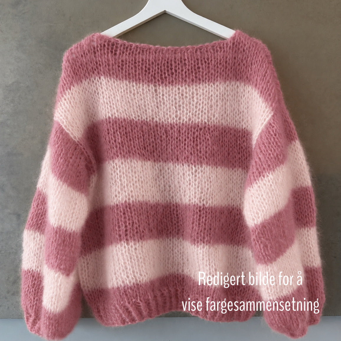 Synne genseren mohair med lange ermer - 22 fargesammenstninger