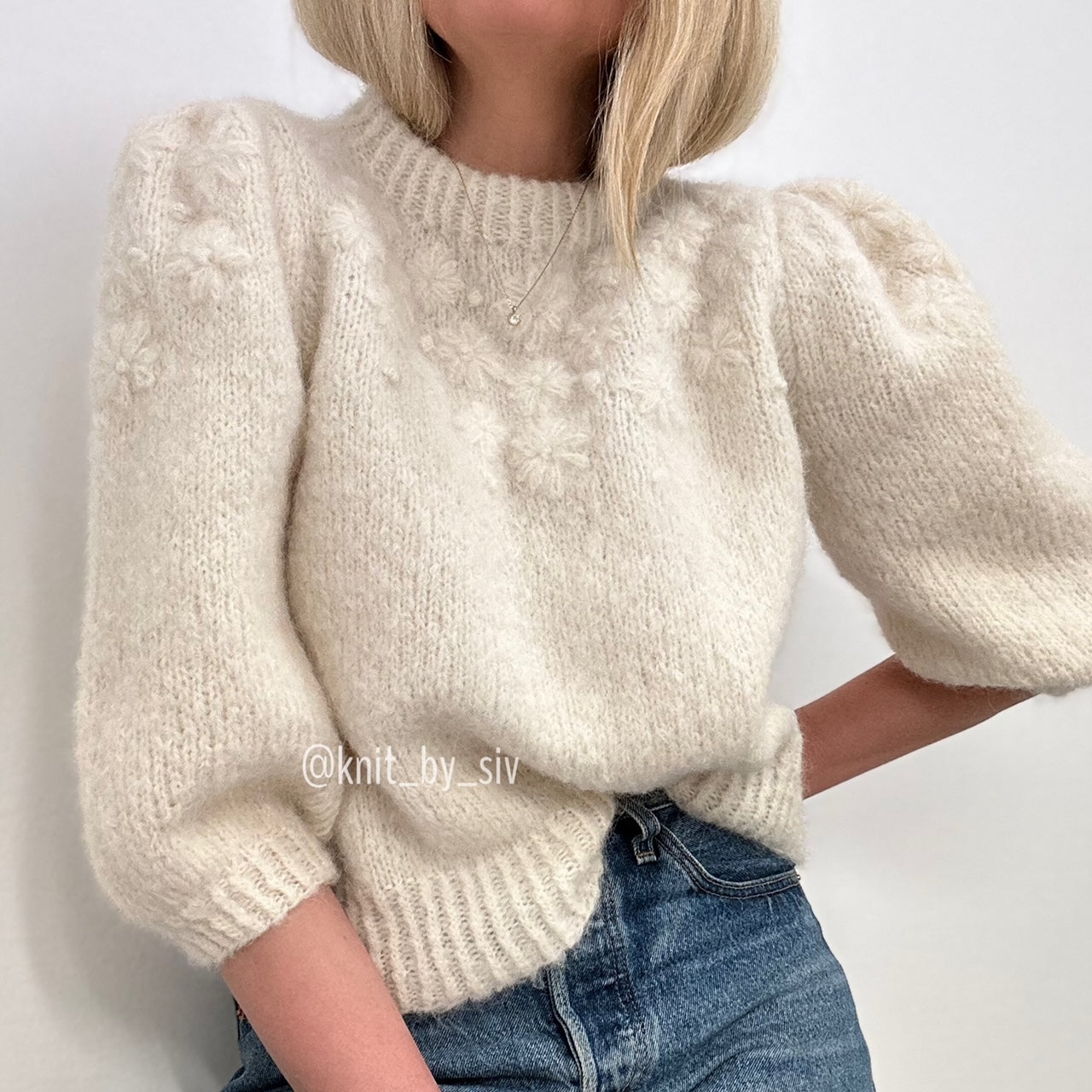 HELE 57% rabatt, Lazy daisy sweater, farge petrol