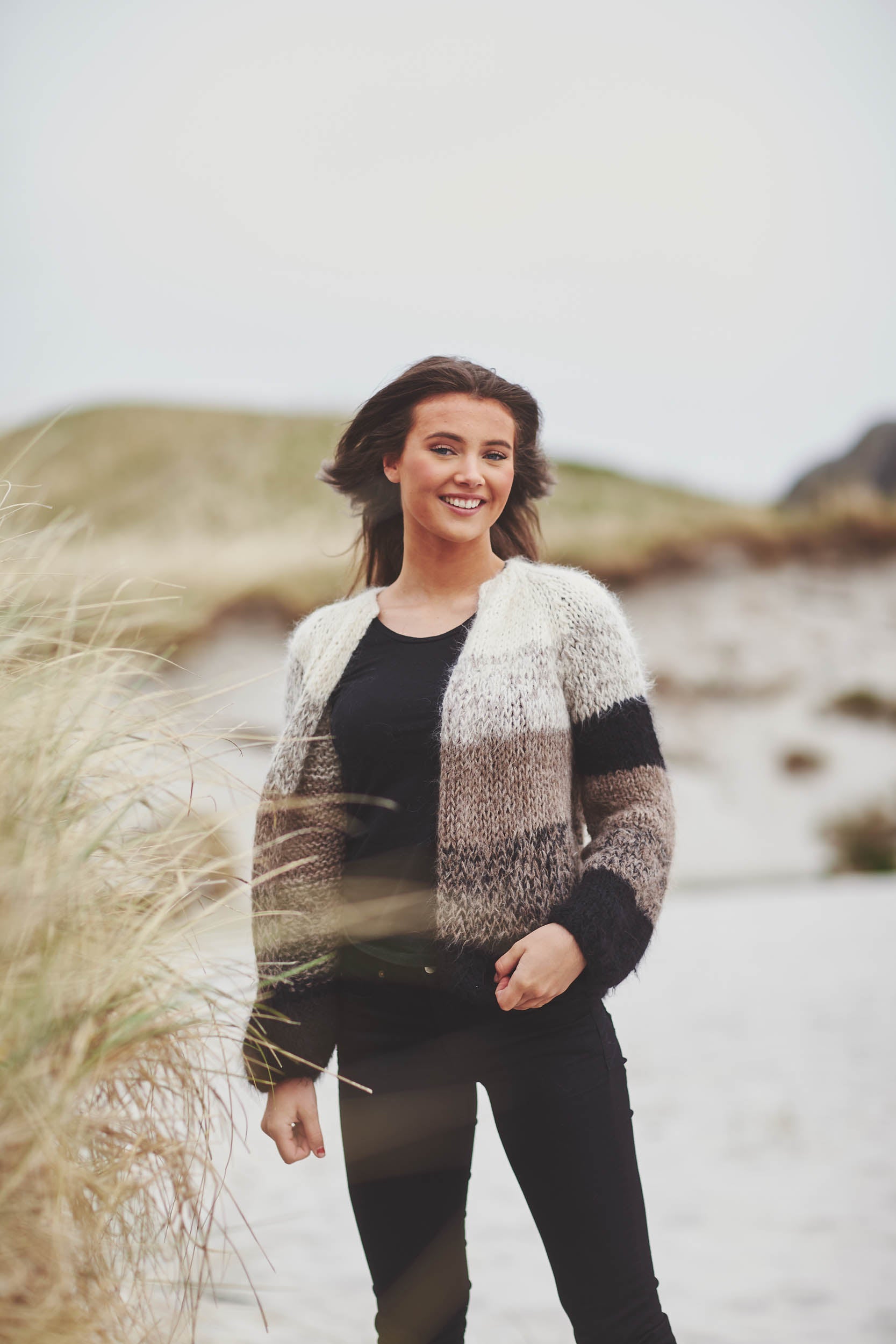 Hele 30% rabatt, Enkel stripejakke, raglan