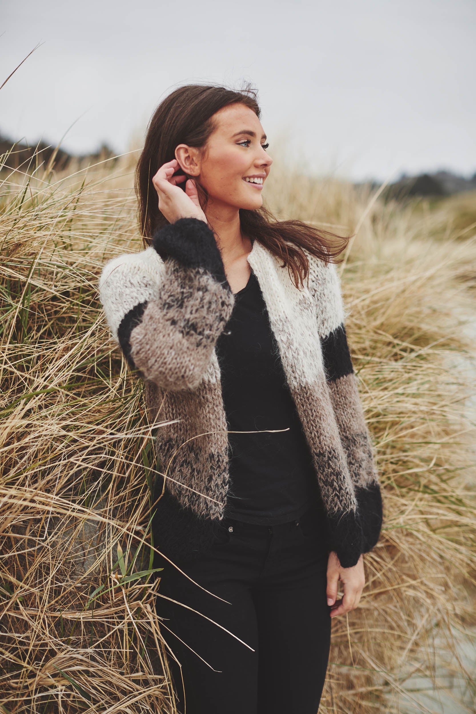 Hele 30% rabatt, Enkel stripejakke, raglan