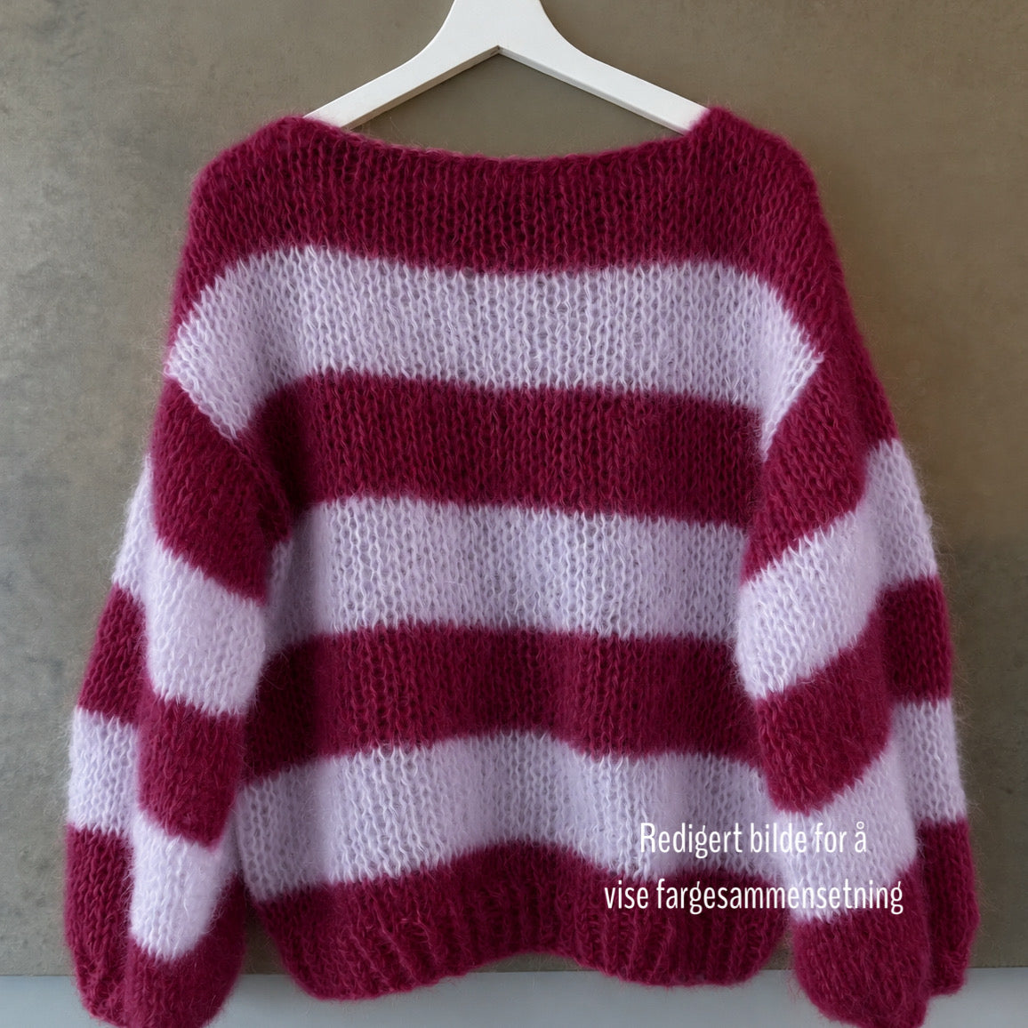 Synne genseren mohair med lange ermer - 22 fargesammenstninger