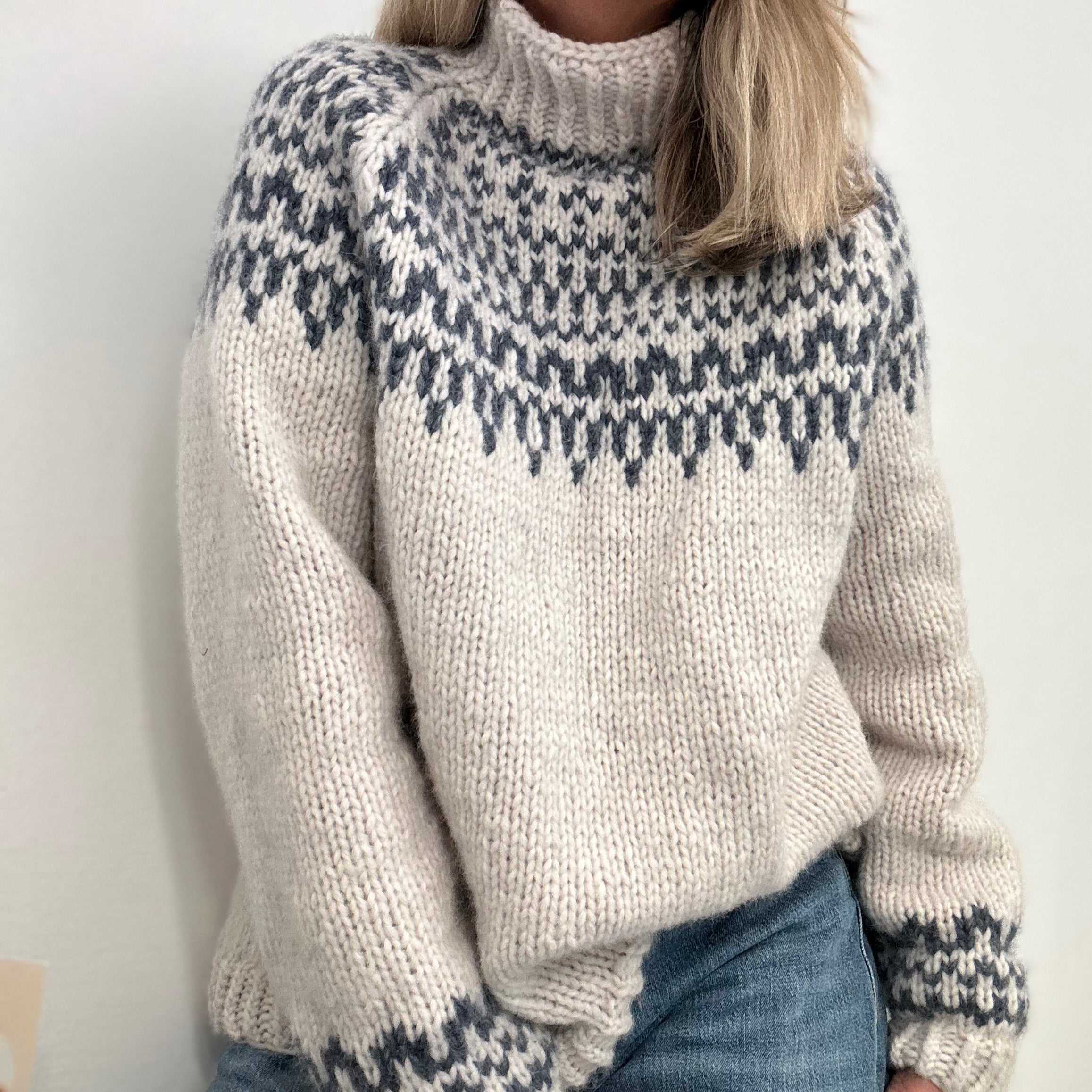 Skånevik sweater in Drops Wish